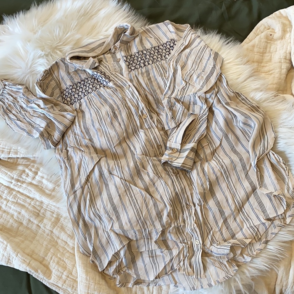 A N T H R O P O L O G I E Pinstripe Button Down - image 4